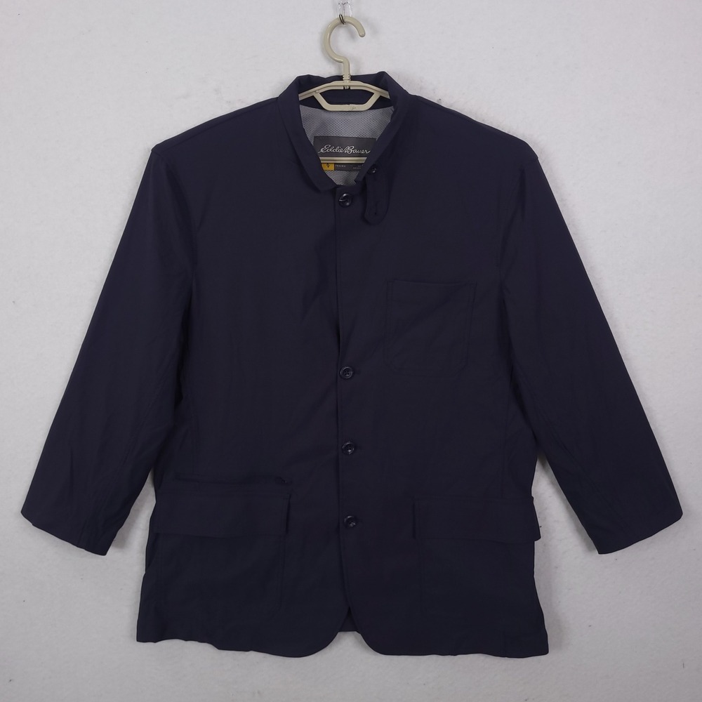 Eddie Bauer Travex Blazer Tech Jacket Lightweight Mens 48 Navy Blue Travel